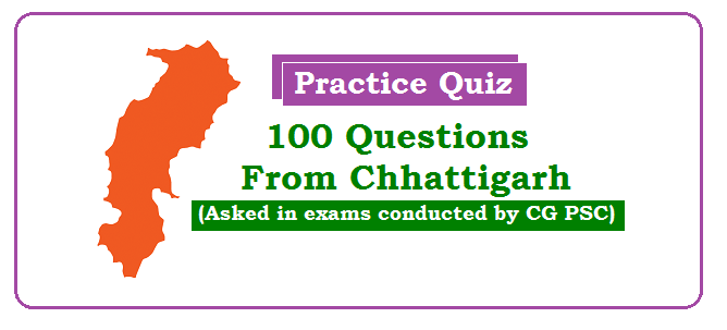 100 questions from CG PSC exams
