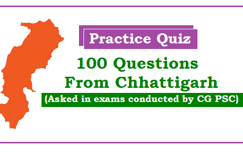 100 questions from CG PSC exams