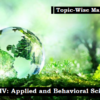 (Topic-Wise Mains Papers) Paper-IV: Applied and Behavioral Science (एप्लाईड एवं व्यवहारिक विज्ञान)